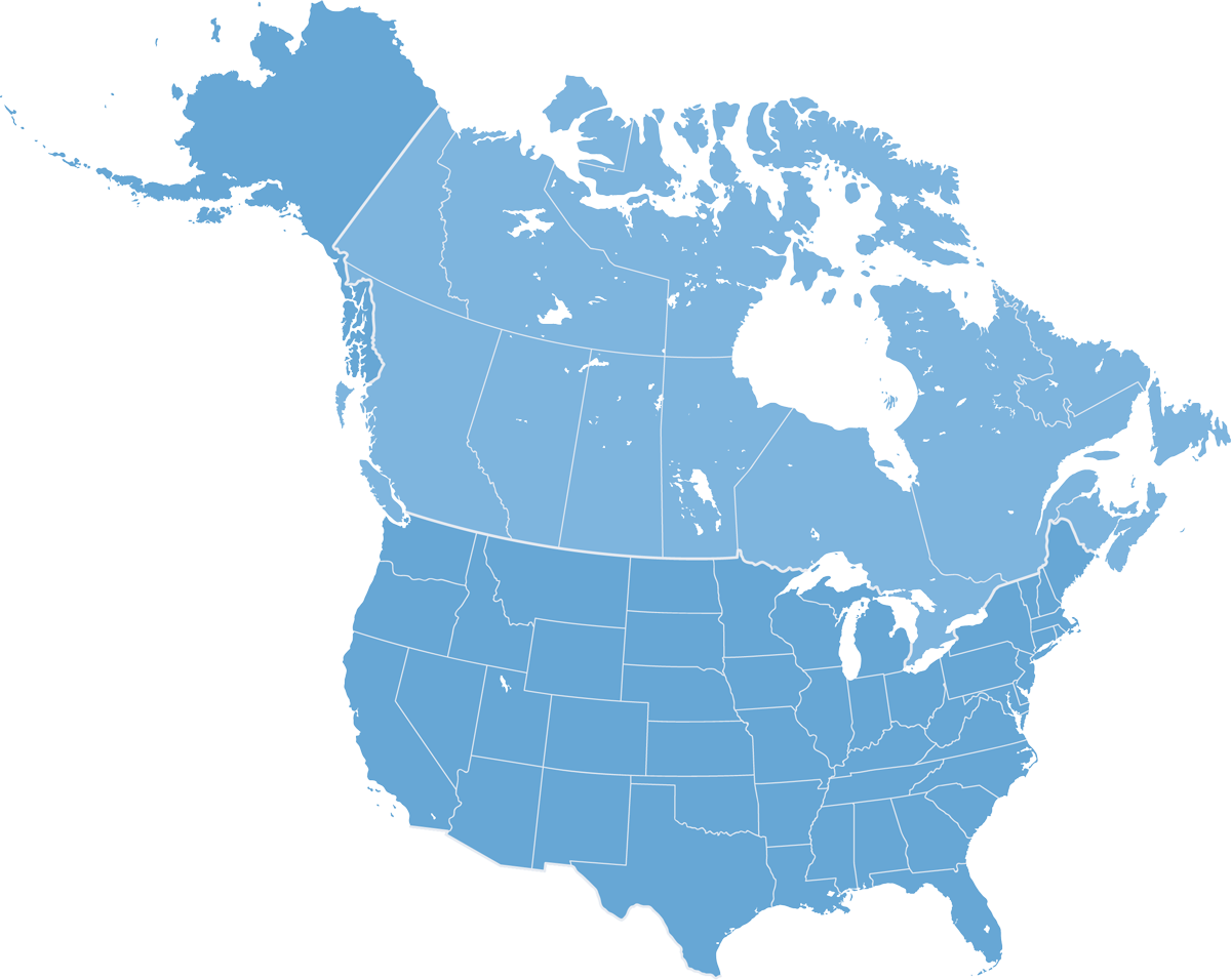 Canada and Mexico map